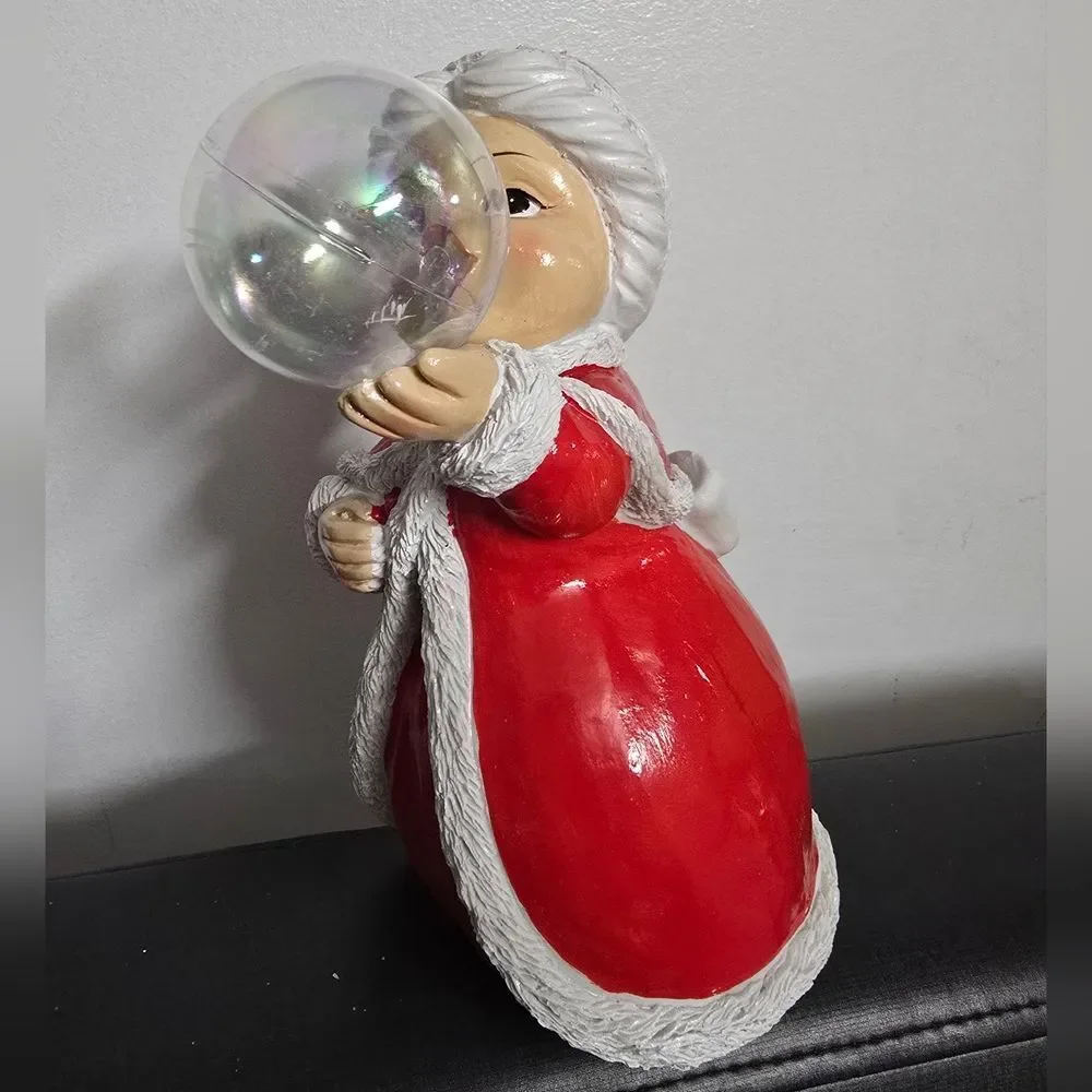 Mrs. Claus with Bubble Resin Christmas Tabletop Decoration By Holiday Time, New